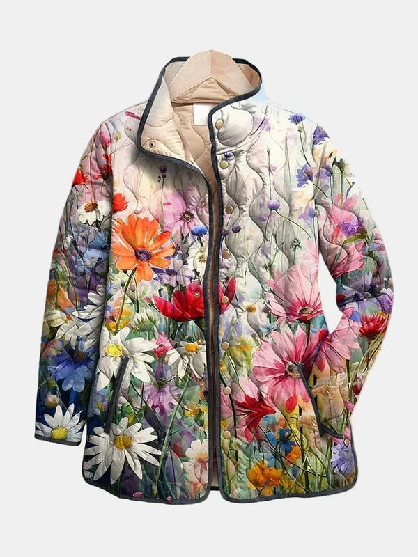 Roswyn | Chaqueta Acolchada de Estampado Floral Vintage