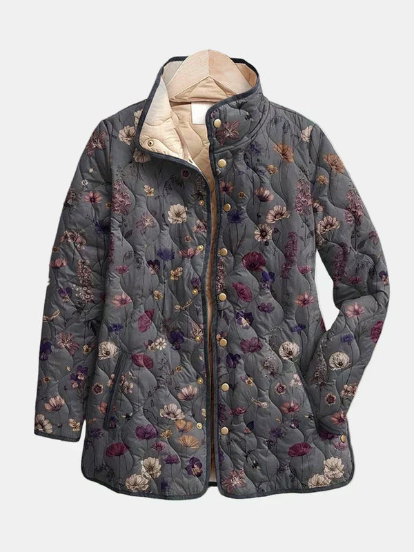 Fleurmont | Chaqueta Acolchada de Estampado Floral Vintage