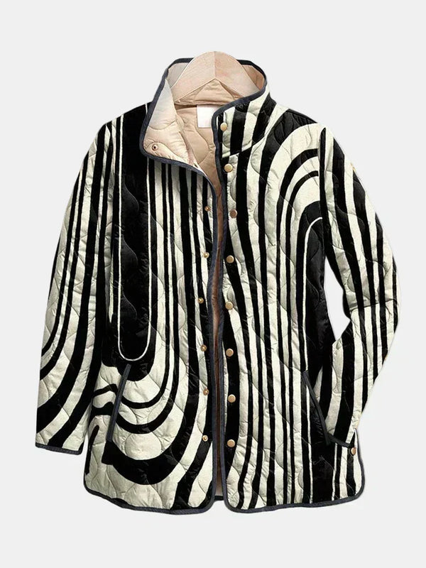 Kambria | Chaqueta Acolchada Casual con Diseño Geométrico Abstracto
