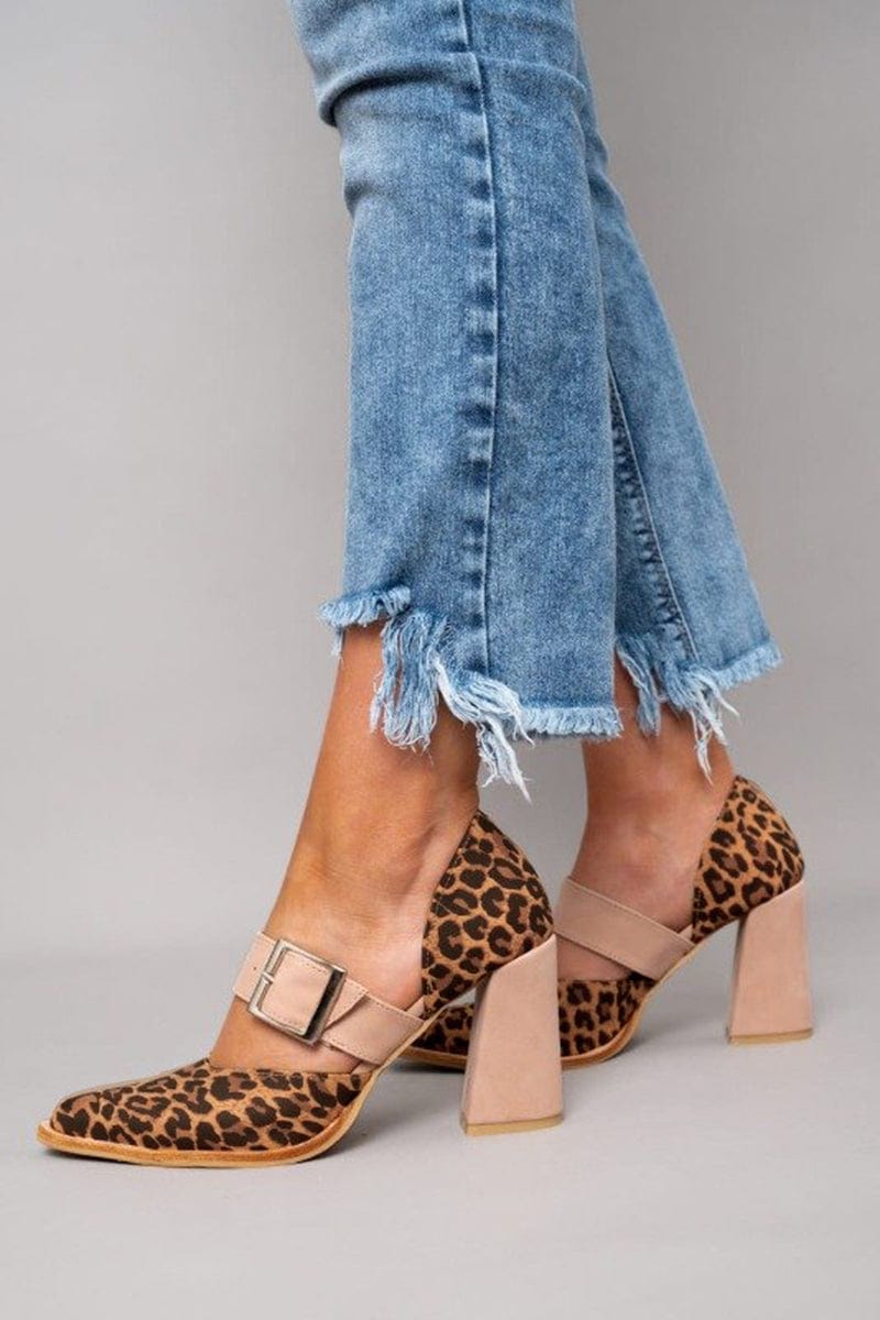Emma | Zapato de Tacón de Bloque con Audaz Estampado de Leopardo