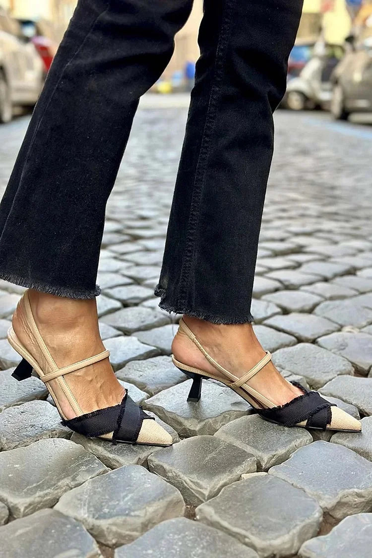 Gisela | Zapato Slingback Abierto de Tacón Bajo
