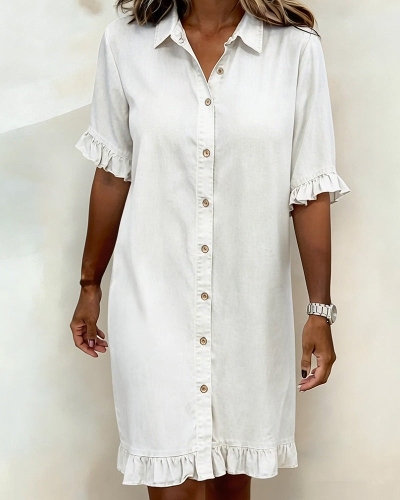 Remy | Vestido Camisero Vaquero con Volantes