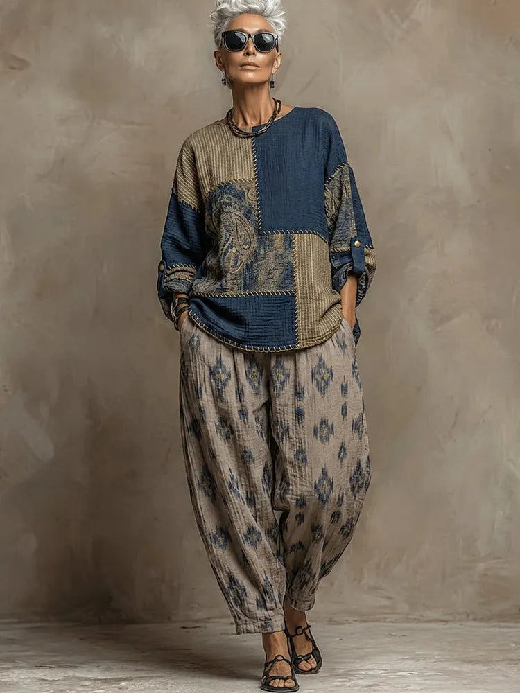 Paloma | Conjunto de Top Paisley y Pantalón
