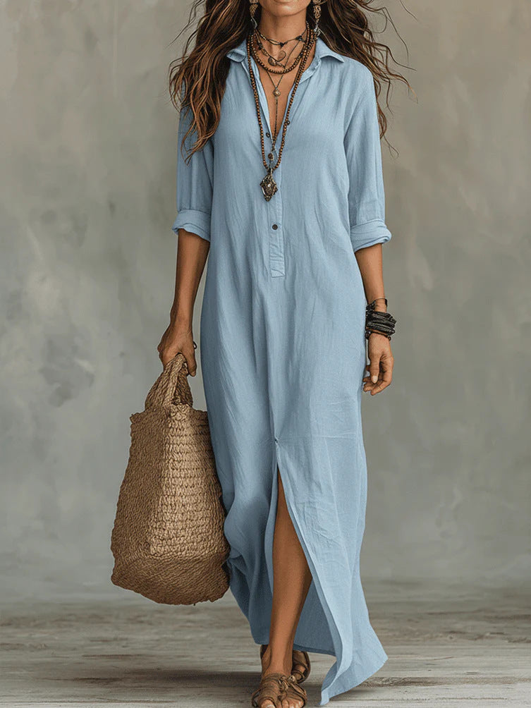 Emilia | Vestido Maxi Sin Esfuerzo de Silueta Favorecedora para el Uso Diario