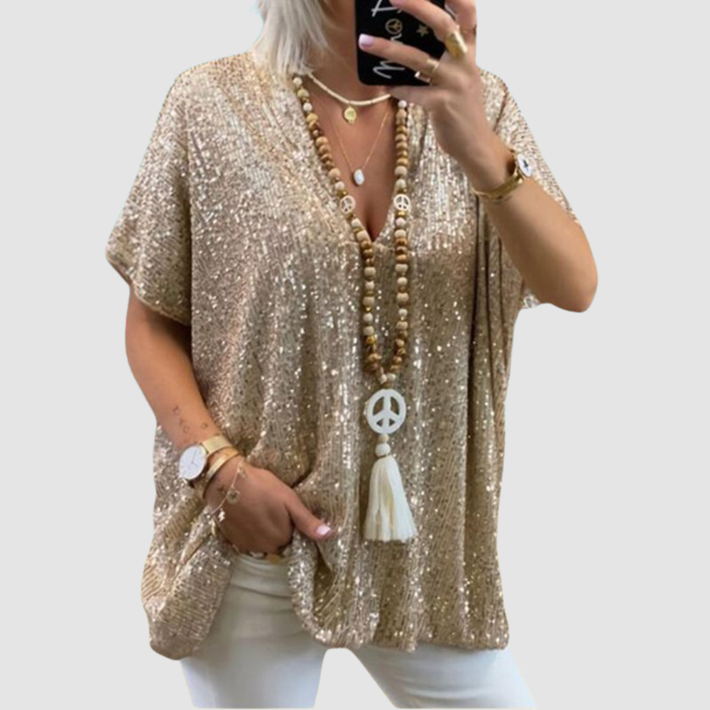 Fayne | Top de Lentejuelas con Escote en V