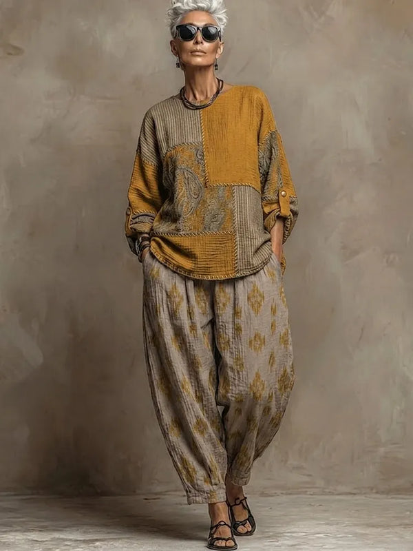 Paloma | Conjunto de Top Paisley y Pantalón
