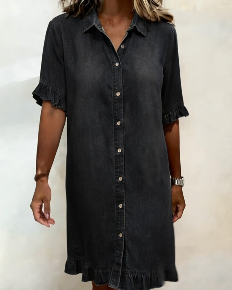 Remy | Vestido Camisero Vaquero con Volantes