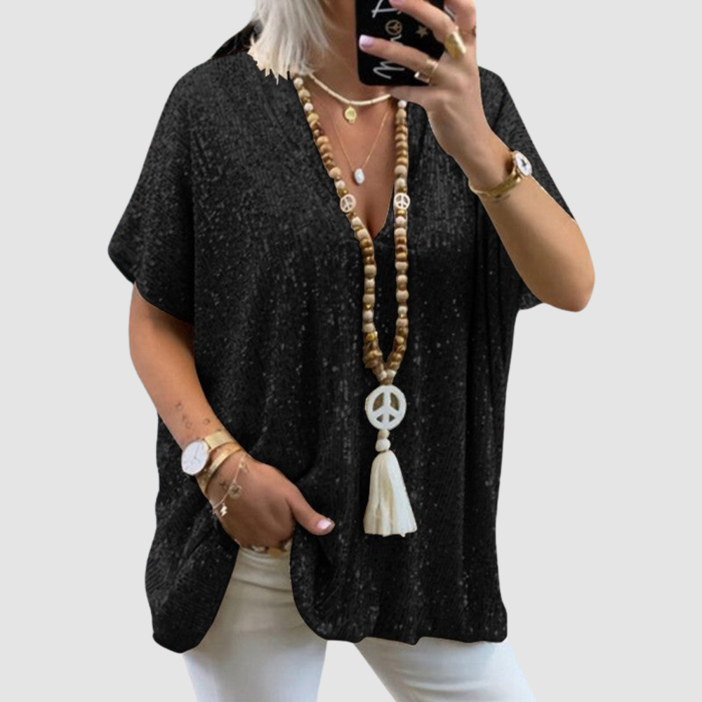 Fayne | Top de Lentejuelas con Escote en V