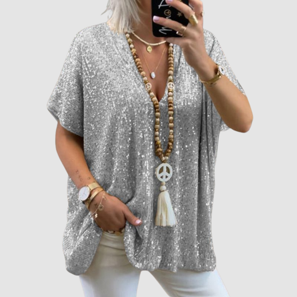 Fayne | Top de Lentejuelas con Escote en V