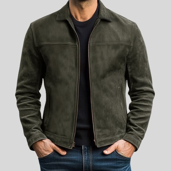 Chaqueta de Ante con Cremallera