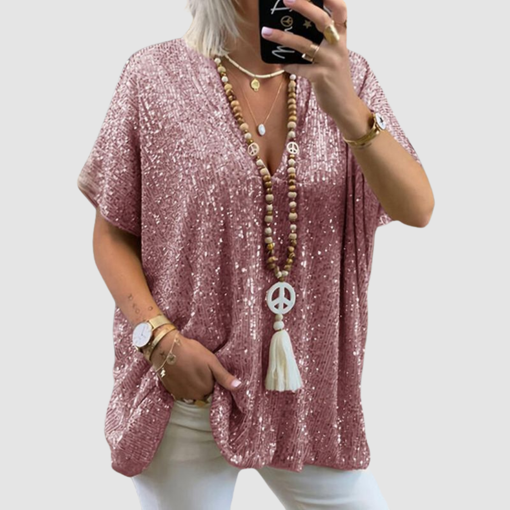 Fayne | Top de Lentejuelas con Escote en V