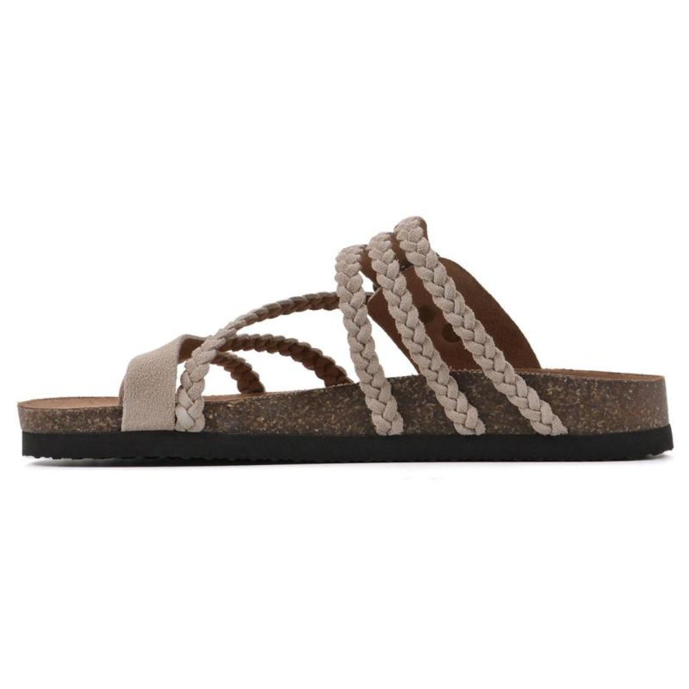 Hayleigh | Sandalias con Plantilla de Corcho Trenzado