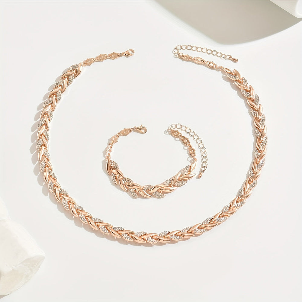 Set de Joyas con Motivo de Espiga en Cristal