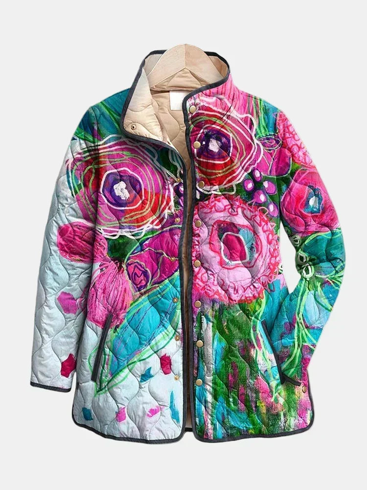 Ivelda | Chaqueta Acolchada de Motivo Floral