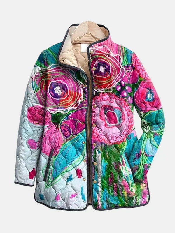 Ivelda | Chaqueta Acolchada de Motivo Floral