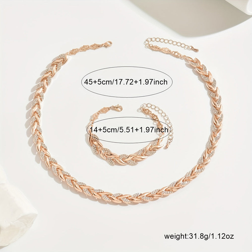 Set de Joyas con Motivo de Espiga en Cristal