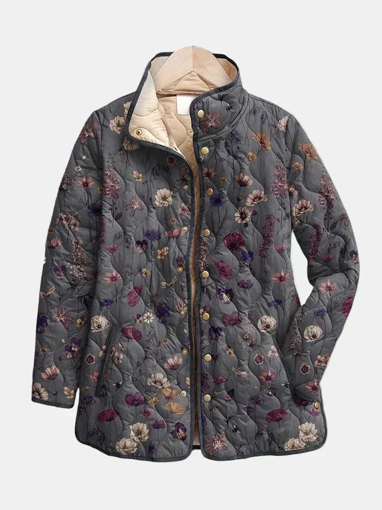 Fleurmont | Chaqueta Acolchada de Estampado Floral Vintage