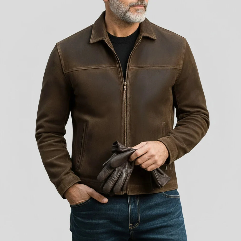Chaqueta de Ante con Cremallera