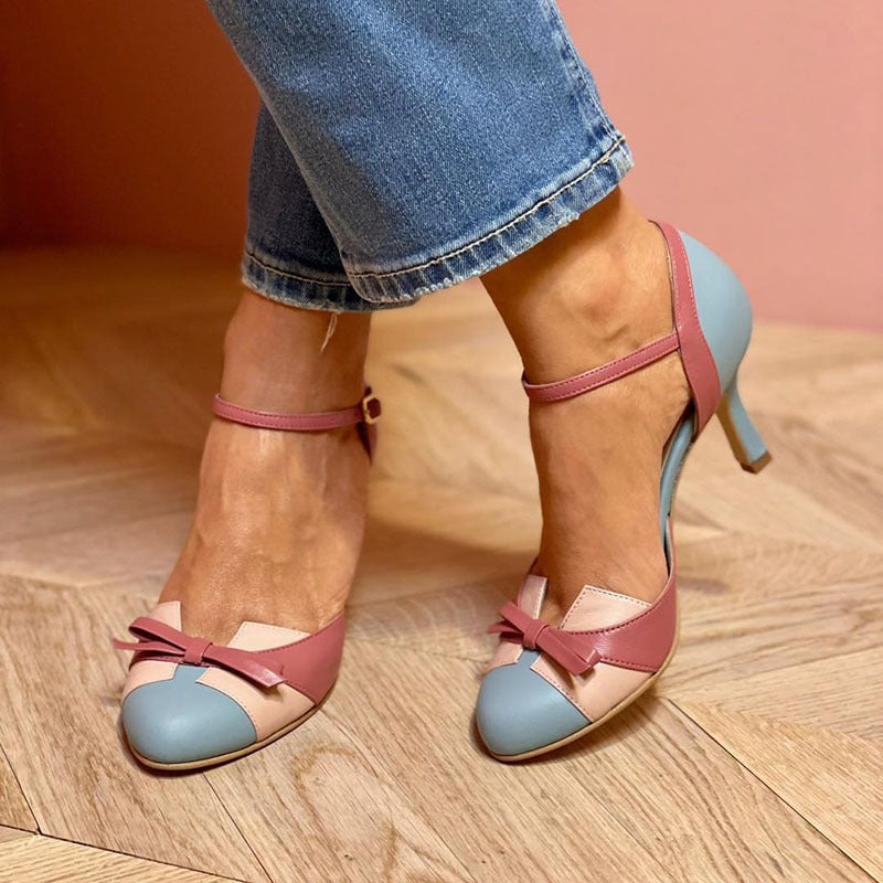 Elouette | Zapato de Tacón con Tira al Tobillo y Lazo