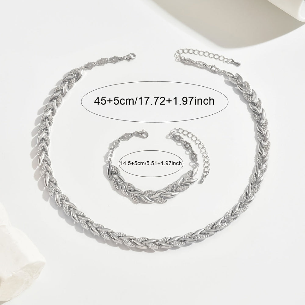Set de Joyas con Motivo de Espiga en Cristal