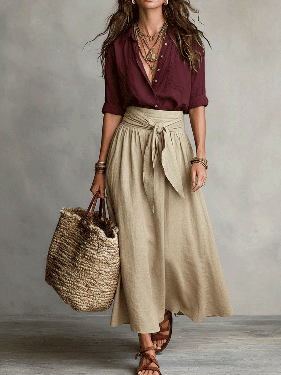 Palmira | Conjunto Boho de Falda de Elegancia Sin Esfuerzo