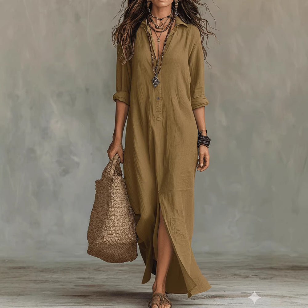 Emilia | Vestido Maxi Sin Esfuerzo de Silueta Favorecedora para el Uso Diario