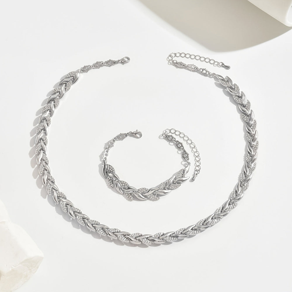 Set de Joyas con Motivo de Espiga en Cristal