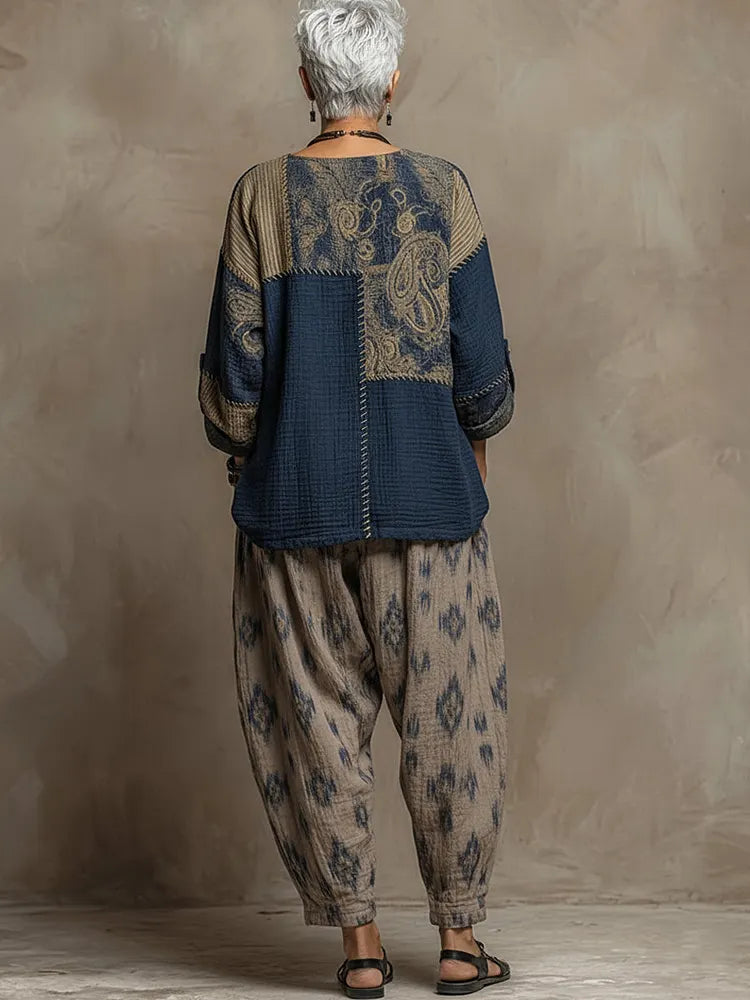 Paloma | Conjunto de Top Paisley y Pantalón