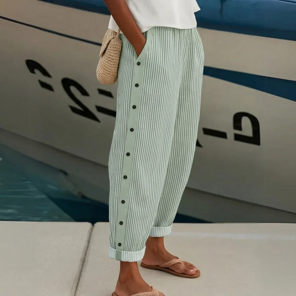 Caitlin | Pantalón de Rayas con Botones