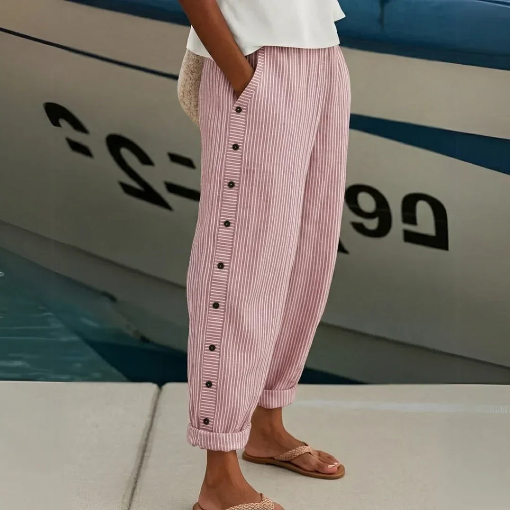 Caitlin | Pantalón de Rayas con Botones