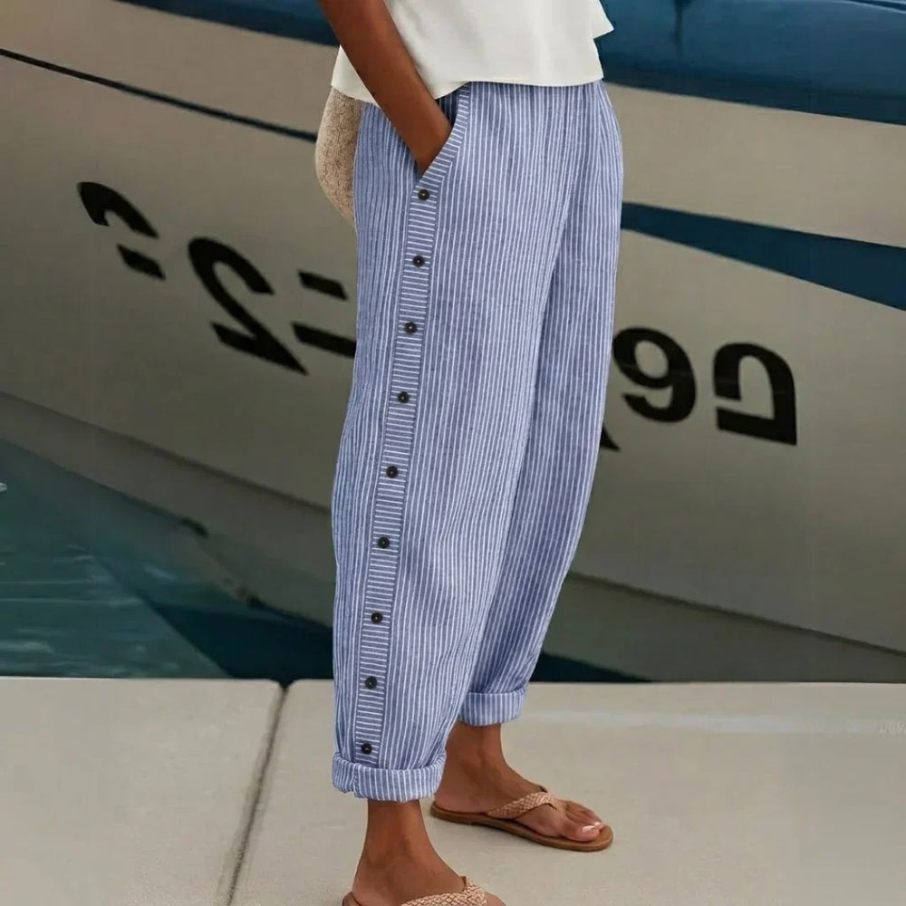 Caitlin | Pantalón de Rayas con Botones
