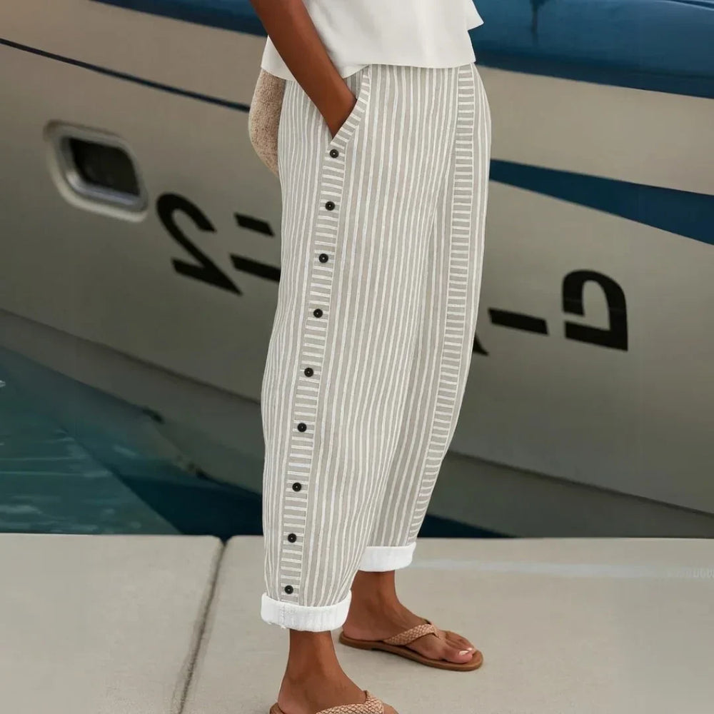 Caitlin | Pantalón de Rayas con Botones