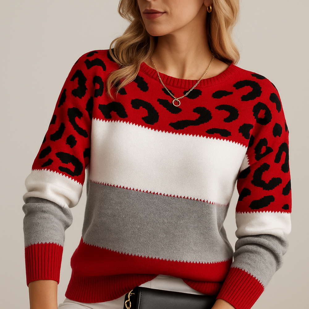 Charm | Suéter Elegante con Estampado Leopardo