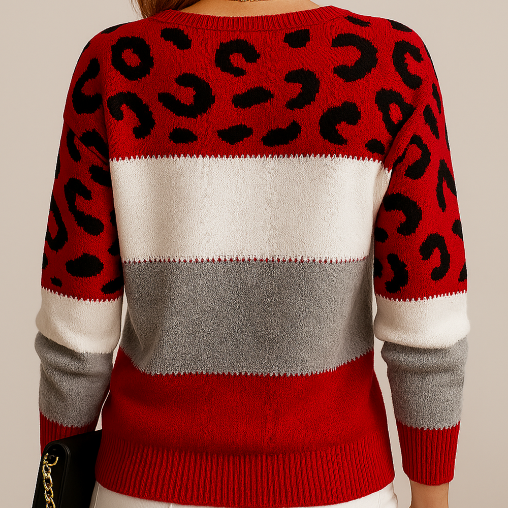 Charm | Suéter Elegante con Estampado Leopardo