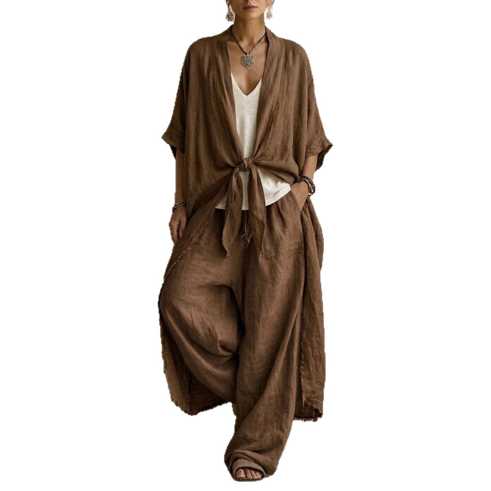 Lavinia | Conjunto de Kimono Oversize y Pantalón de Pierna Ancha