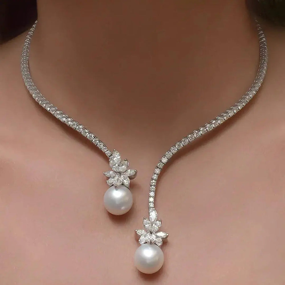 Elegante Collar de Perlas en Plata de Ley