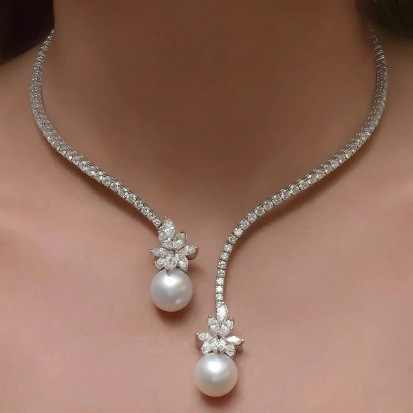 Elegante Collar de Perlas en Plata de Ley