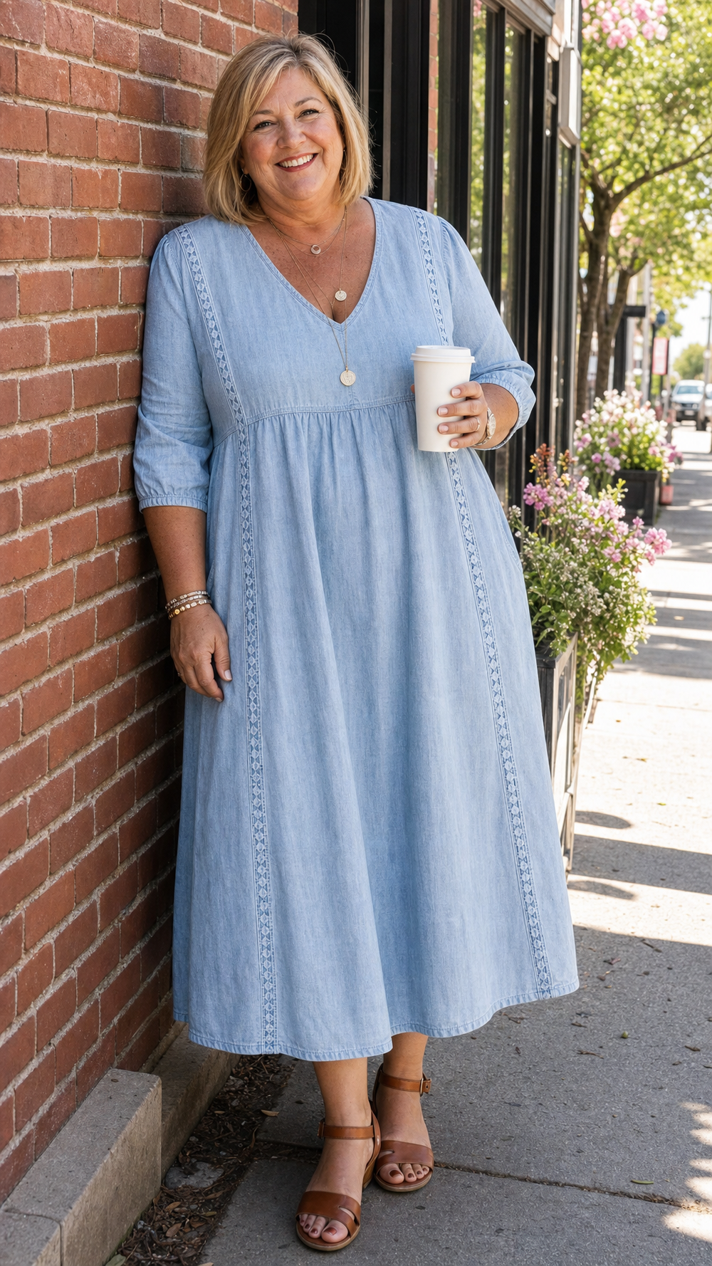 Brynlee | Vestido Maxi Imperio con Encaje
