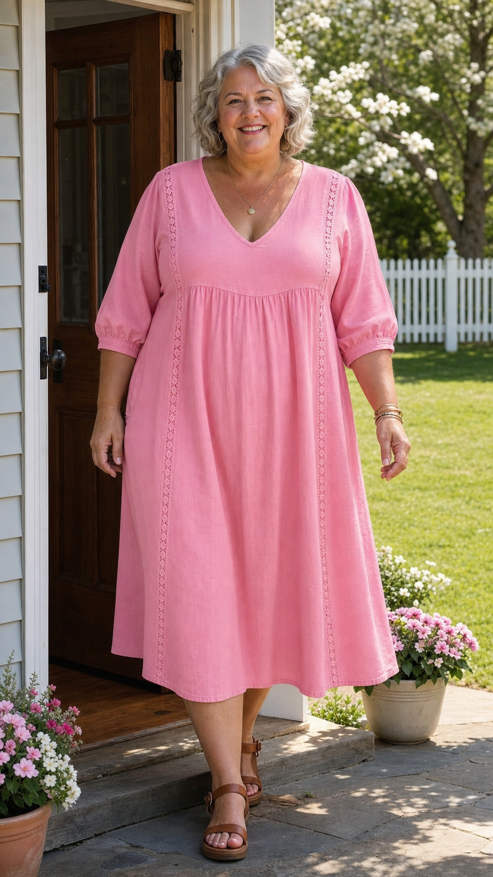 Brynlee | Vestido Maxi Imperio con Encaje