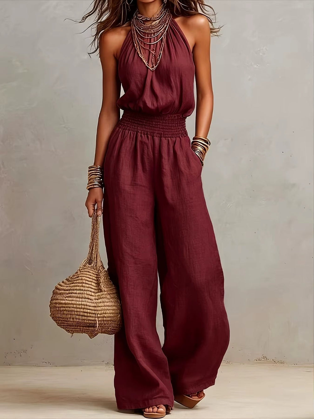 Valeria | Mono Halter de Pierna Ancha