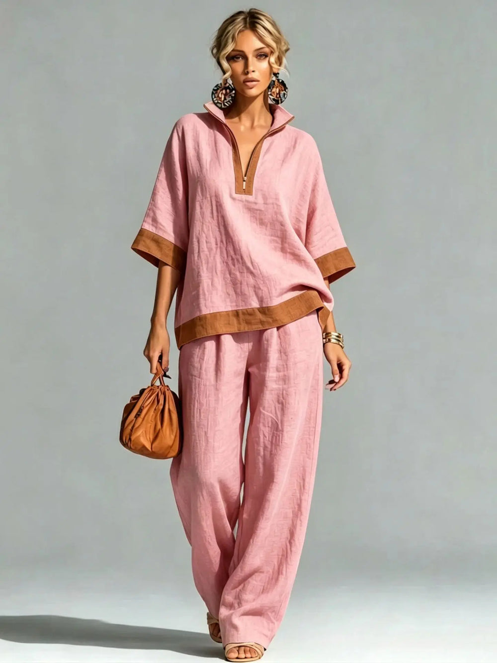 Conjunto Vintage Efecto Lino para Mujer