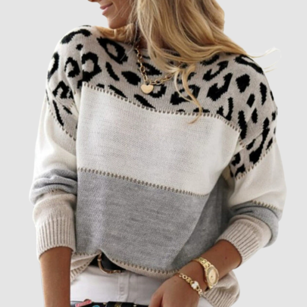 Charm | Suéter Elegante con Estampado Leopardo