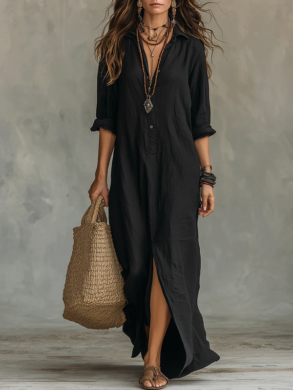 Emilia | Vestido Maxi Sin Esfuerzo de Silueta Favorecedora para el Uso Diario