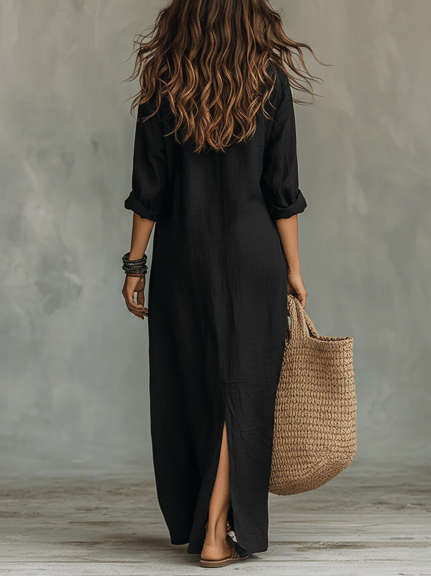 Emilia | Vestido Maxi Sin Esfuerzo de Silueta Favorecedora para el Uso Diario
