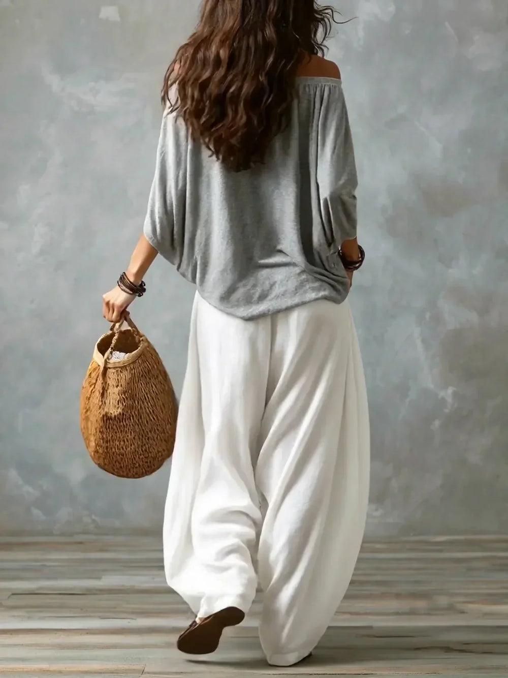 EUGENIA | Conjunto Top de Hombros Descubiertos y Pantalón Farol