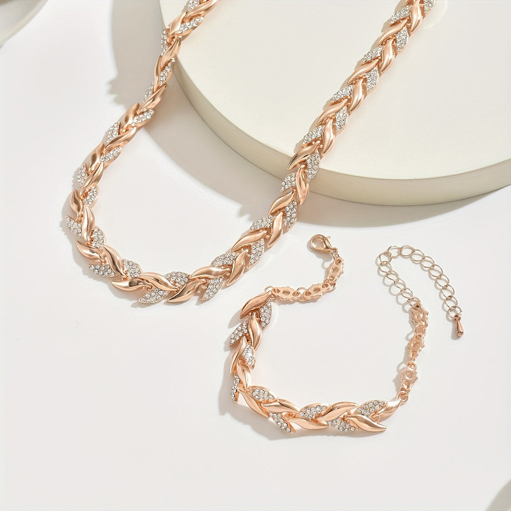 Set de Joyas con Motivo de Espiga en Cristal