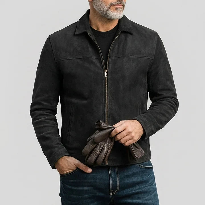 Chaqueta de Ante con Cremallera