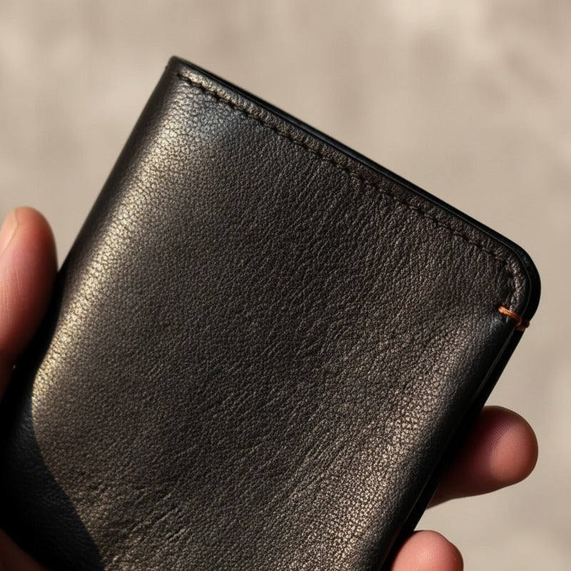 Cartera de piel de plena flor