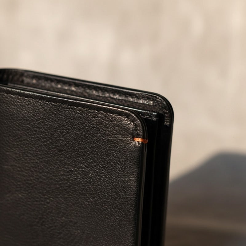 Cartera de piel de plena flor