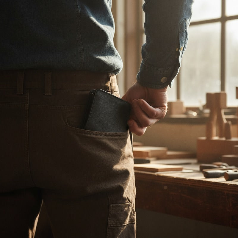 Cartera de piel de plena flor